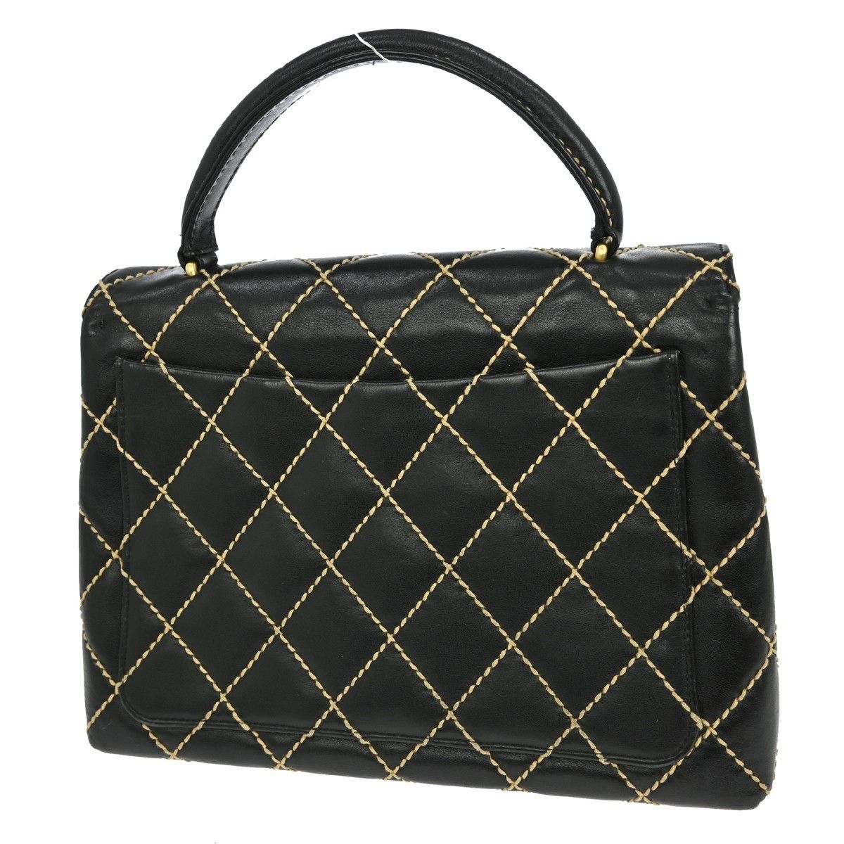 Chanel Chanel Surpique Classic Top Handle Flap Bag Quilted Lambskin Size ONE SIZE - 2 Thumbnail
