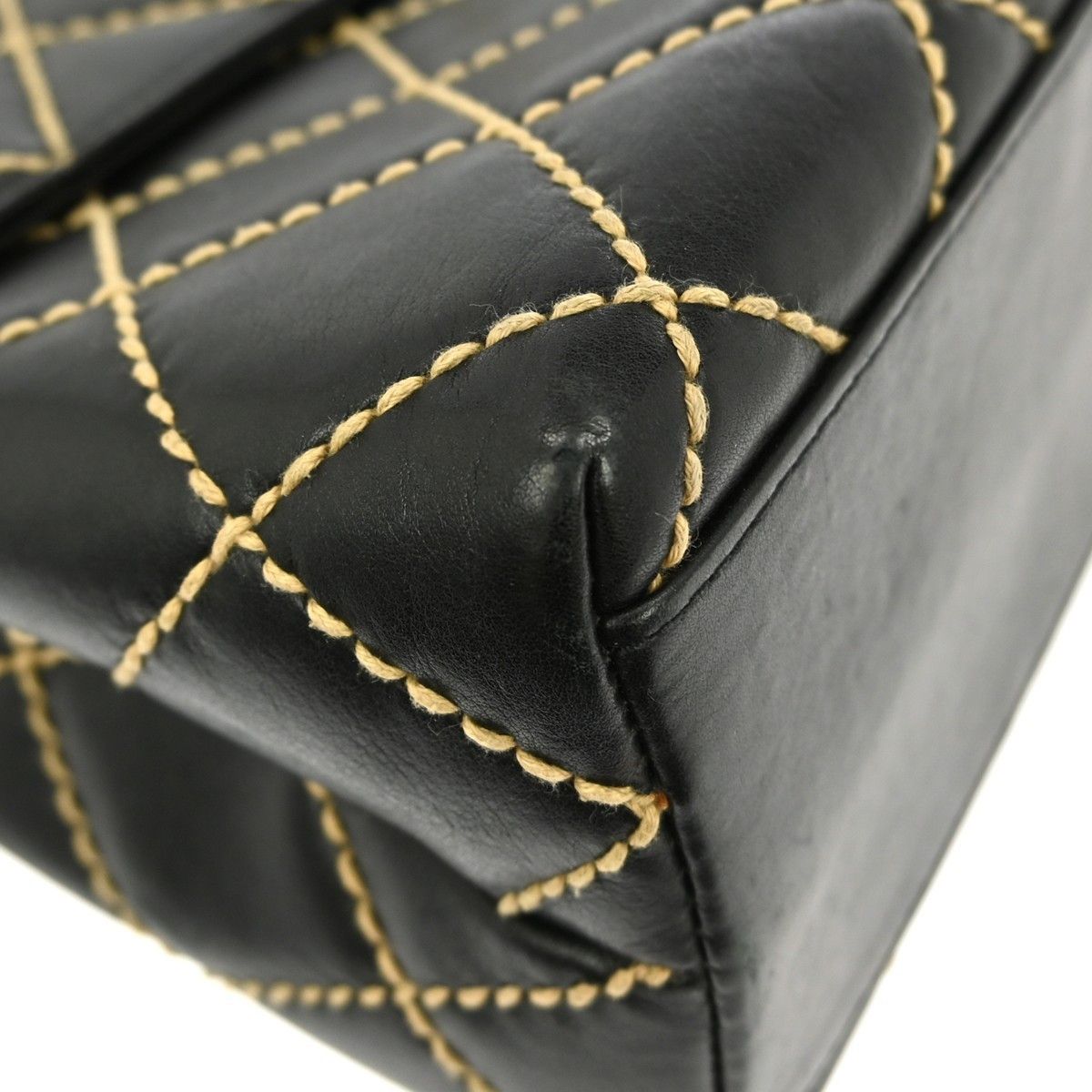Chanel Chanel Surpique Classic Top Handle Flap Bag Quilted Lambskin Size ONE SIZE - 7 Thumbnail