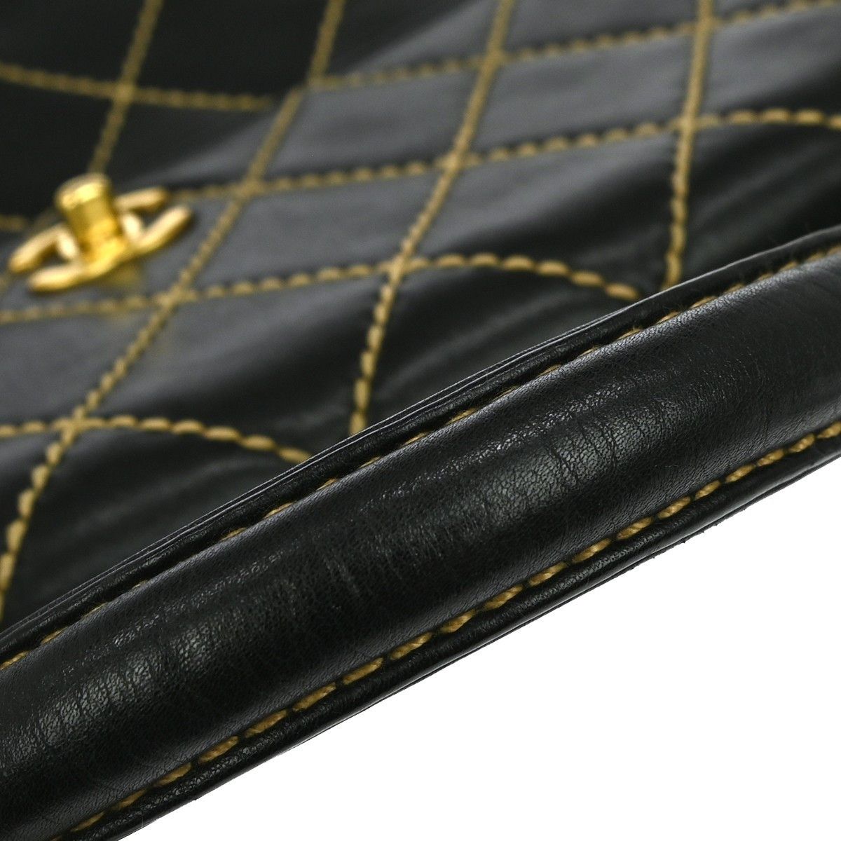 Chanel Chanel Surpique Classic Top Handle Flap Bag Quilted Lambskin Size ONE SIZE - 6 Thumbnail
