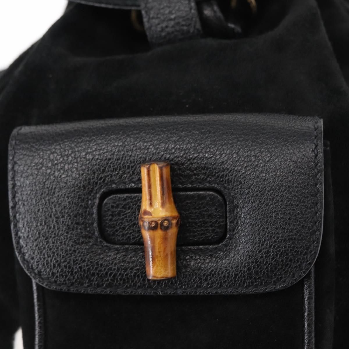Gucci Gucci Vintage Bamboo Backpack Suede Size ONE SIZE - 21 Thumbnail