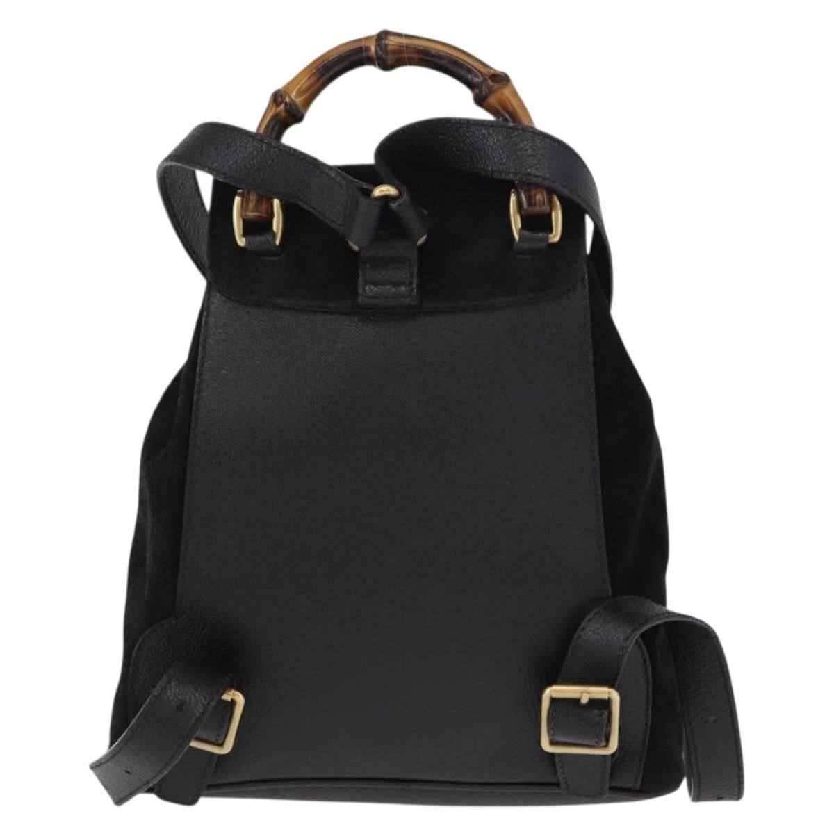 Gucci Gucci Vintage Bamboo Backpack Suede Size ONE SIZE - 2 Thumbnail