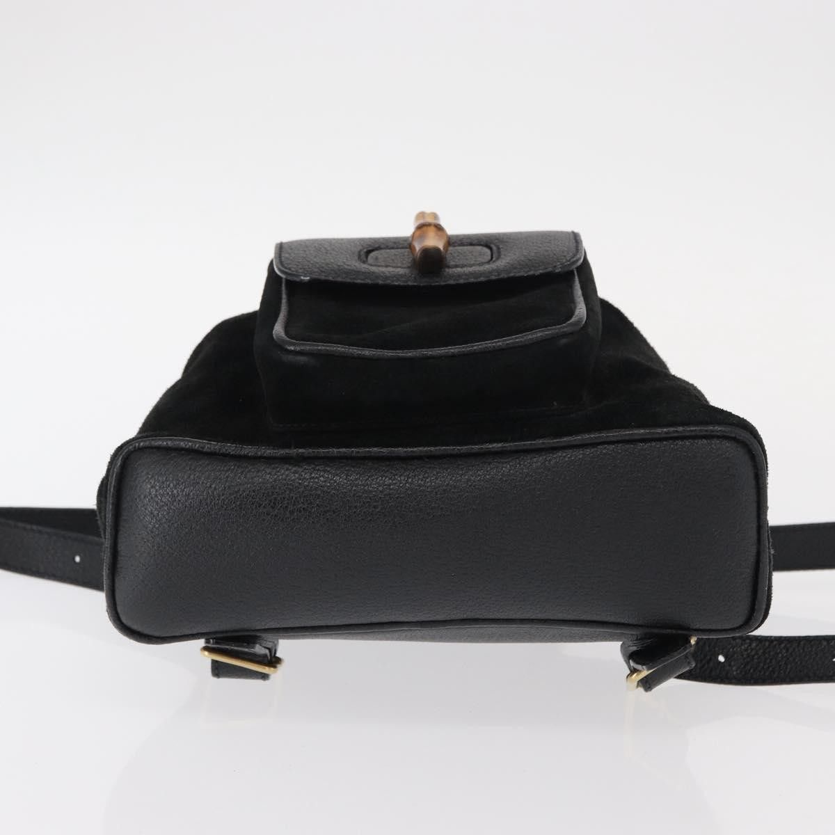 Gucci Gucci Vintage Bamboo Backpack Suede Size ONE SIZE - 13 Thumbnail