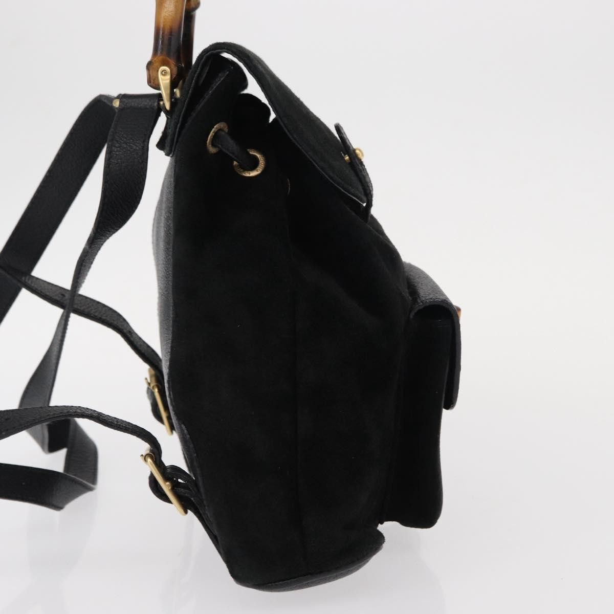 Gucci Gucci Vintage Bamboo Backpack Suede Size ONE SIZE - 4 Thumbnail