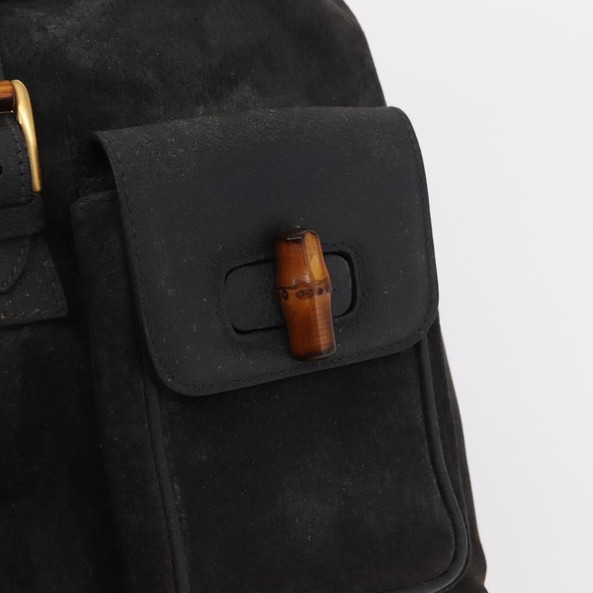Gucci Gucci Vintage Bamboo Backpack Suede Size ONE SIZE - 24 Thumbnail