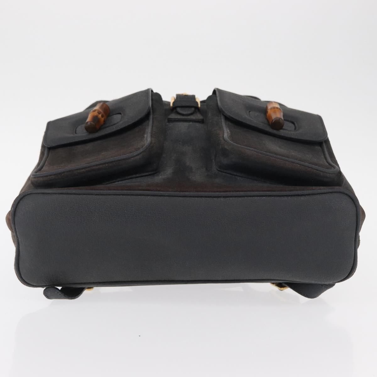 Gucci Gucci Vintage Bamboo Backpack Suede Size ONE SIZE - 21 Thumbnail