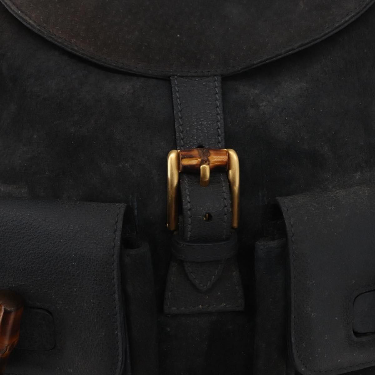 Gucci Gucci Vintage Bamboo Backpack Suede Size ONE SIZE - 22 Thumbnail