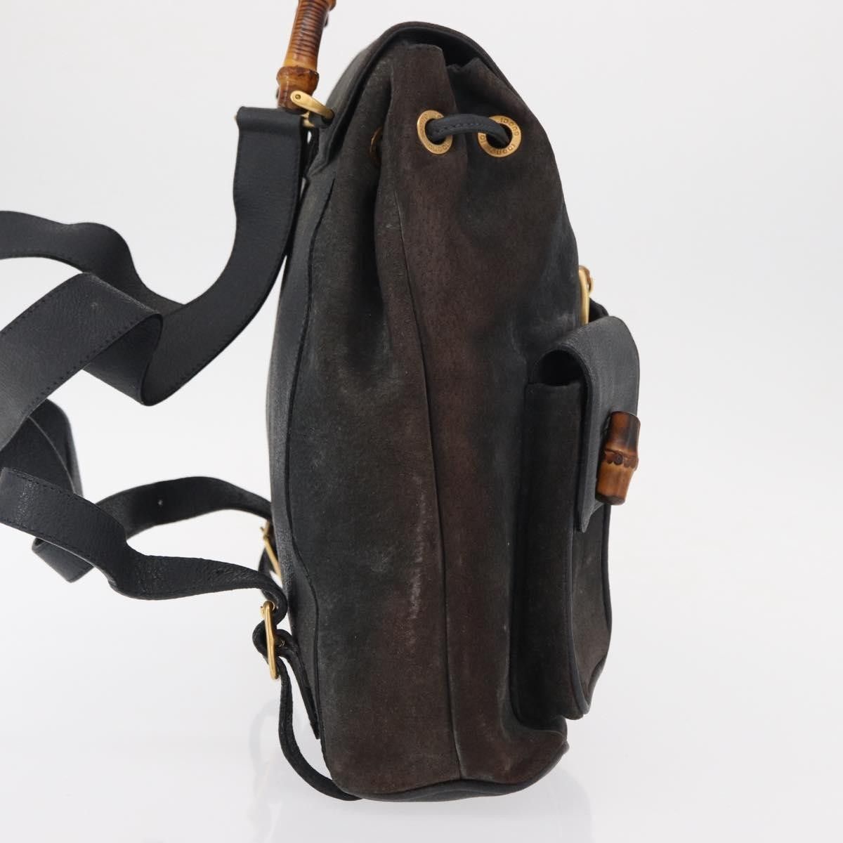 Gucci Gucci Vintage Bamboo Backpack Suede Size ONE SIZE - 4 Thumbnail