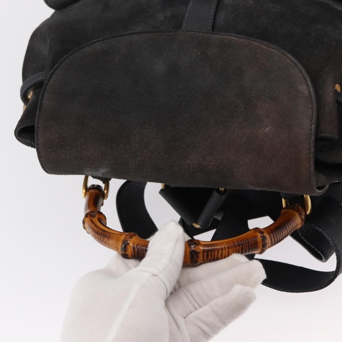 Gucci Gucci Vintage Bamboo Backpack Suede Size ONE SIZE - 7 Thumbnail
