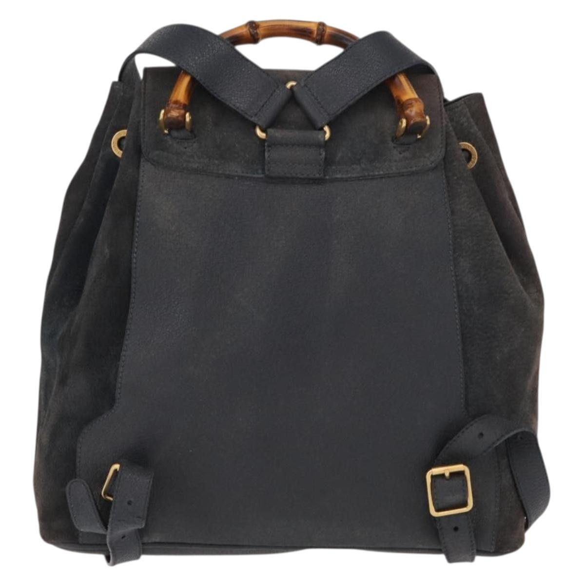 Gucci Gucci Vintage Bamboo Backpack Suede Size ONE SIZE - 2 Thumbnail