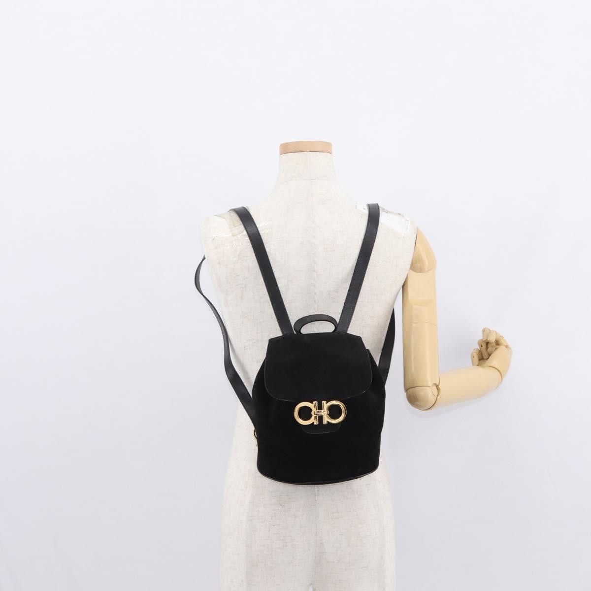 Salvatore Ferragamo Salvatore Ferragamo Gancini Backpack Suede Size ONE SIZE - 13 Thumbnail