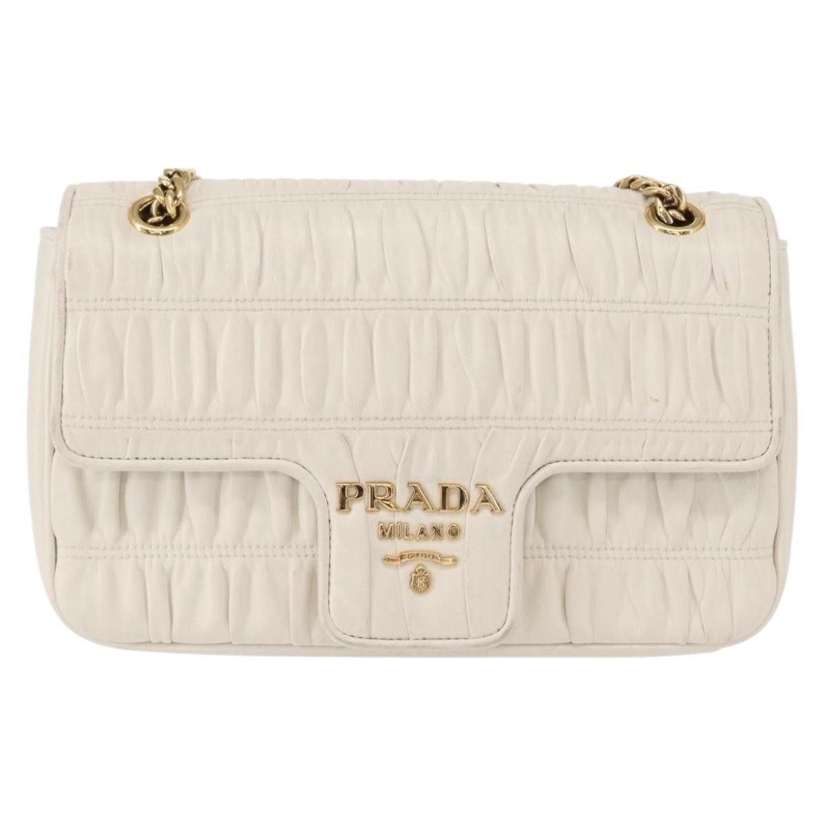 Prada Prada Chain Flap Shoulder Bag Nappa Gaufre Size ONE SIZE - 18 Thumbnail