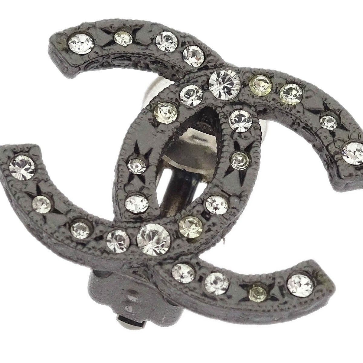 Chanel Chanel CC Clip-On Earrings Metal with Crystal Size ONE SIZE - 4 Thumbnail