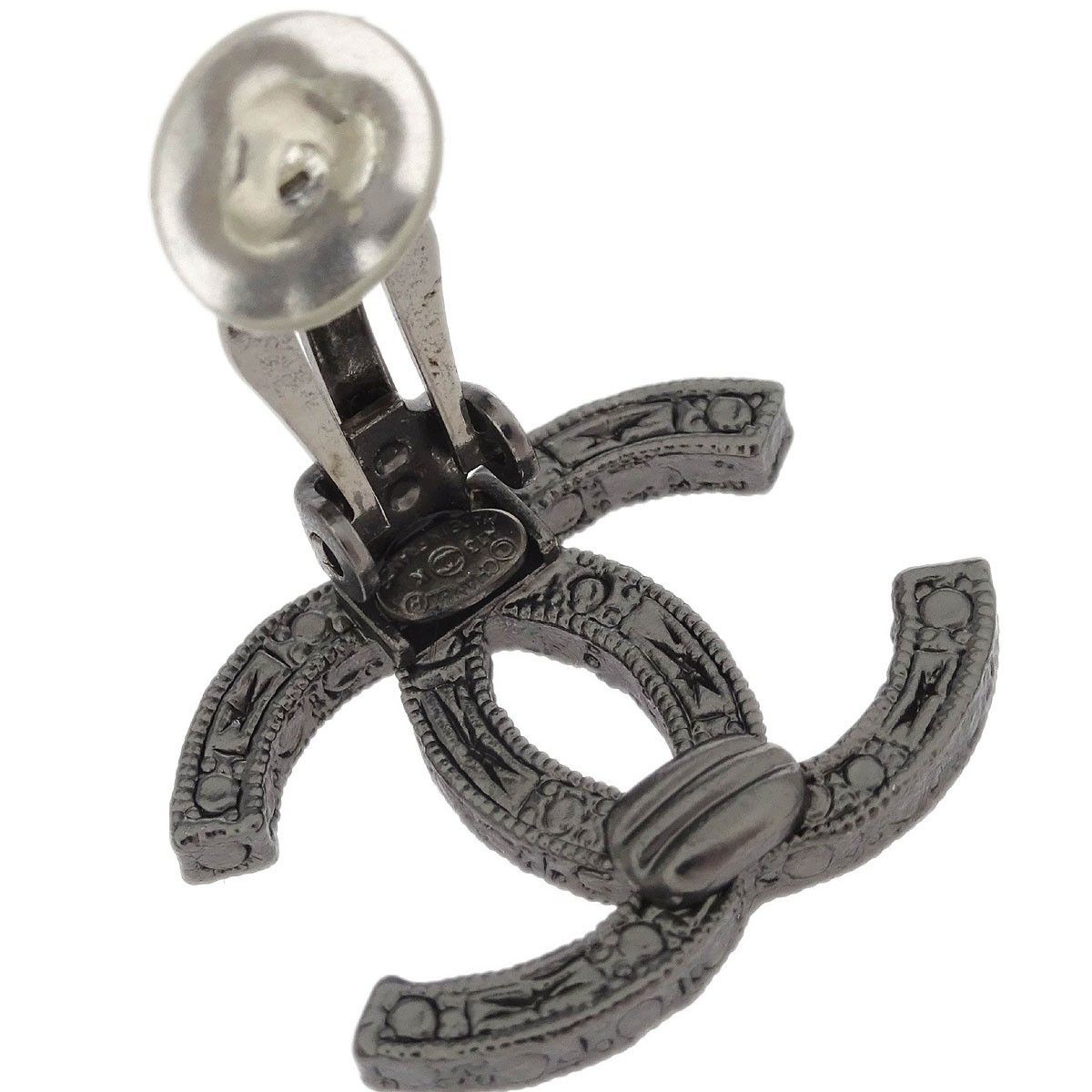 Chanel Chanel CC Clip-On Earrings Metal with Crystal Size ONE SIZE - 3 Thumbnail