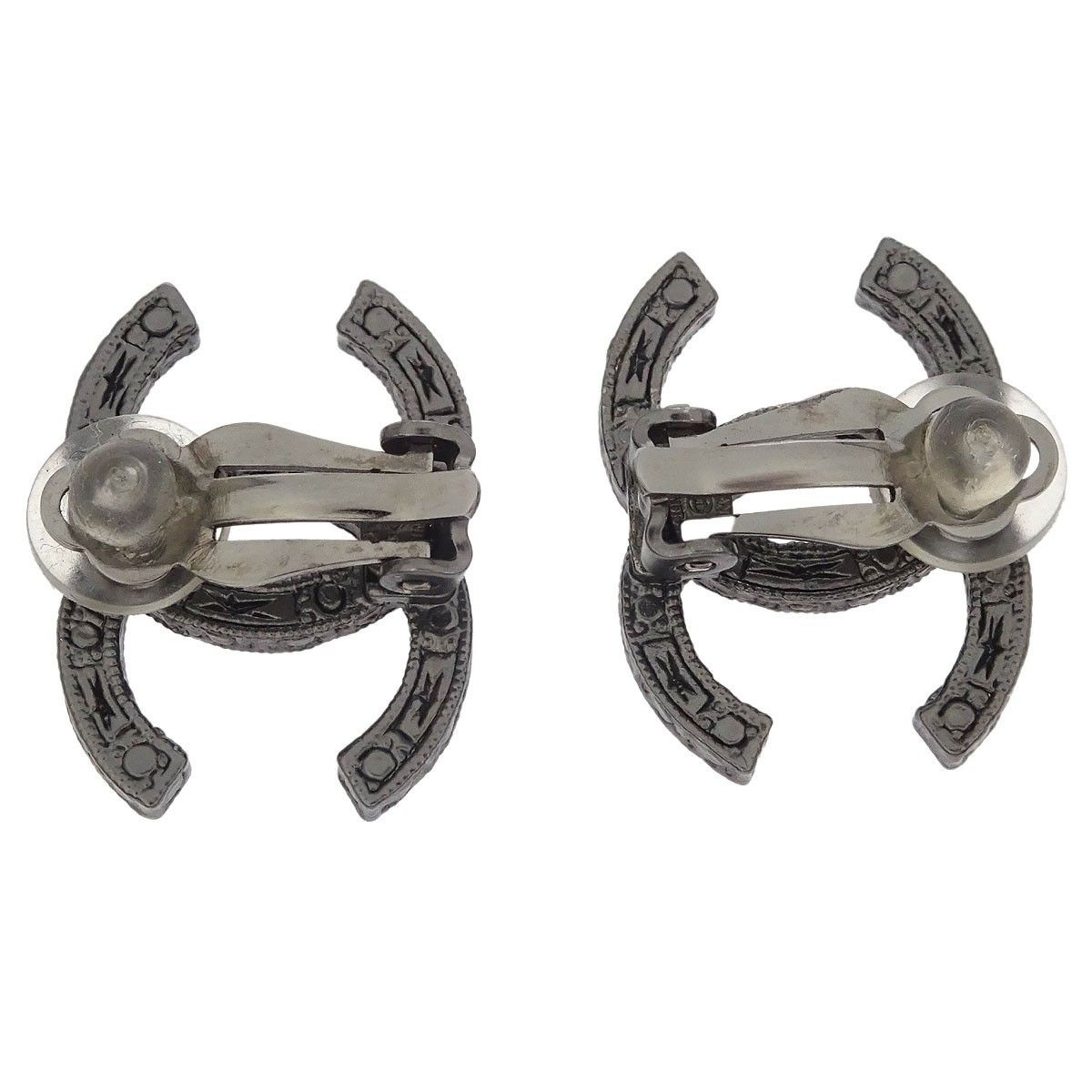 Chanel Chanel CC Clip-On Earrings Metal with Crystal Size ONE SIZE - 2 Thumbnail