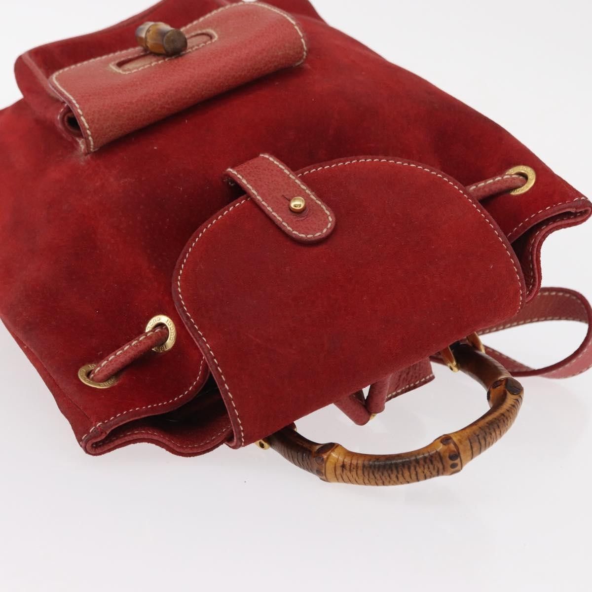 Gucci Gucci Vintage Bamboo Backpack Leather Size ONE SIZE - 14 Thumbnail