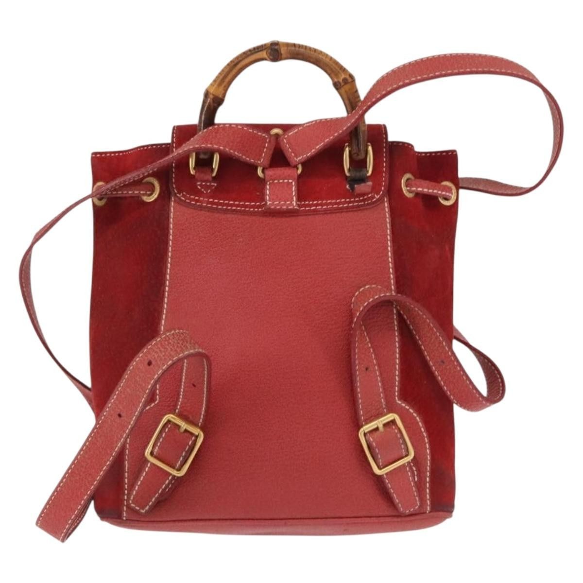 Gucci Gucci Vintage Bamboo Backpack Leather Size ONE SIZE - 2 Thumbnail