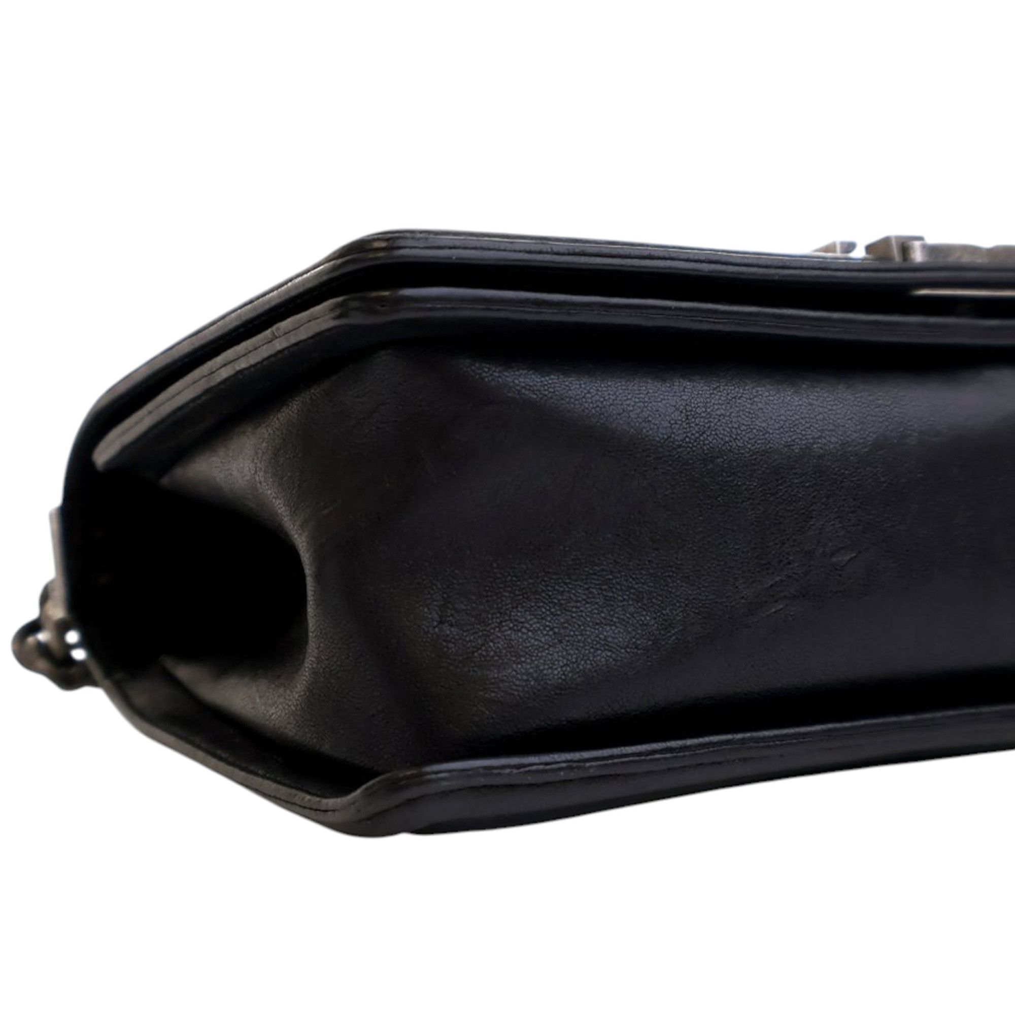 Chanel Old Medium Quilted Crumpled Calfskin Studded Boy Flap