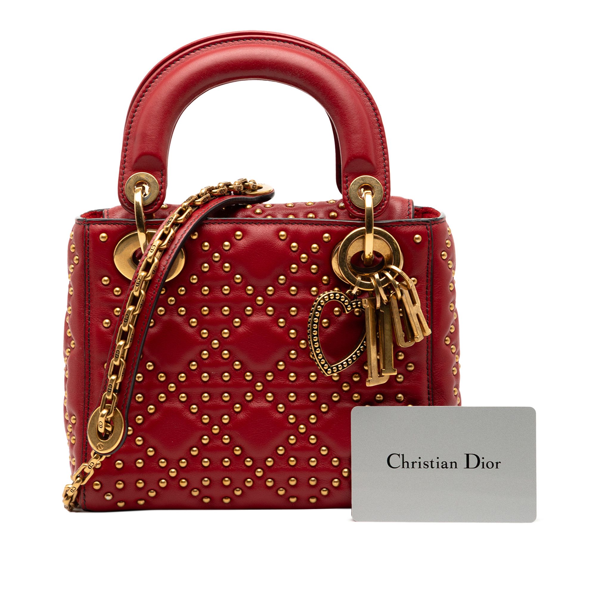 Dior Dior Mini Lambskin Cannage Studded Supple Lady Dior Size ONE SIZE - 8 Thumbnail