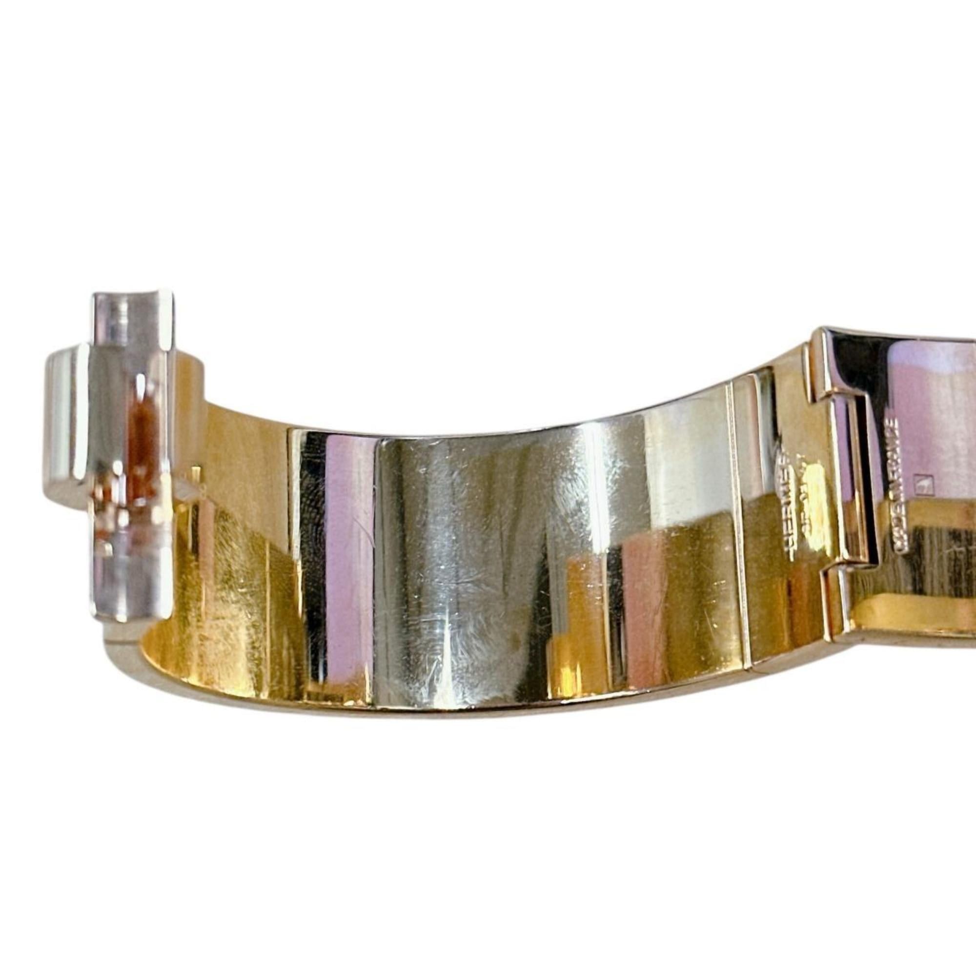 Hermes Hermes Hermès Charnière Bangle Bracelet GP White x Beige Gold Size ONE SIZE - 11 Thumbnail
