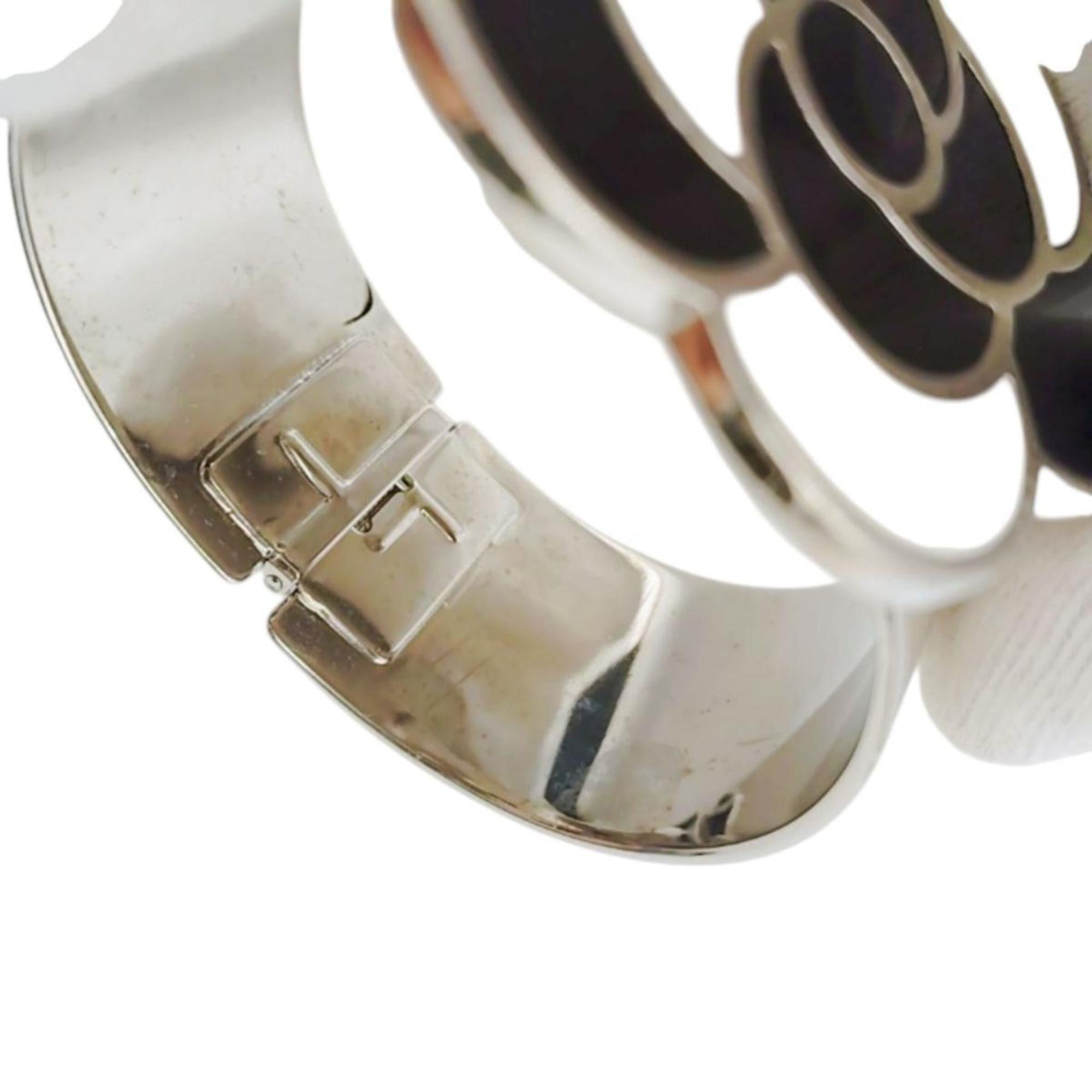 Chanel CHANEL Bangle Bracelet 98P Camellia Metal Black x White Size ONE SIZE - 8 Thumbnail
