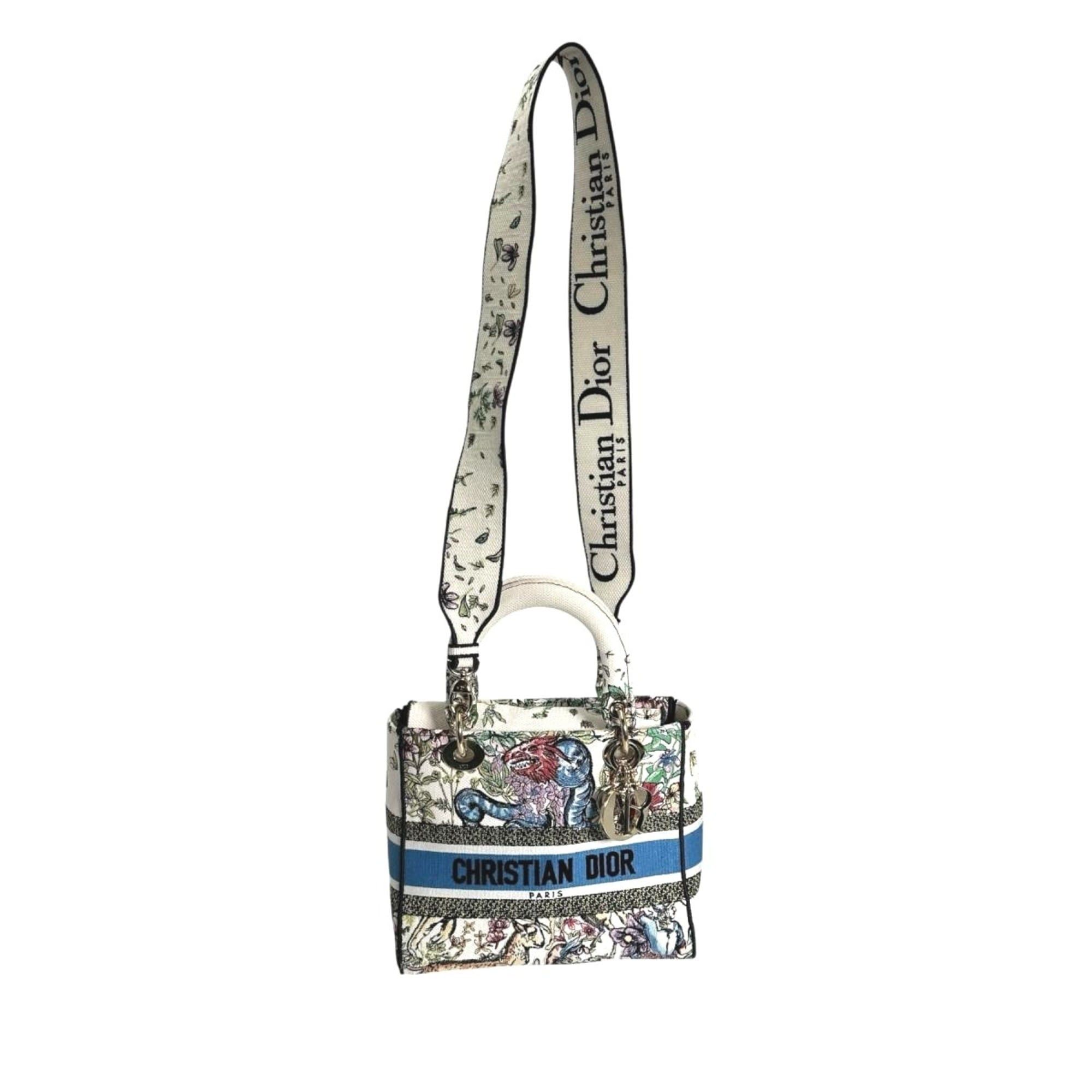 Dior Christian Dior Dior 2-way handbag, embroidered Lady canvas, multicolor Size ONE SIZE - 2 Thumbnail