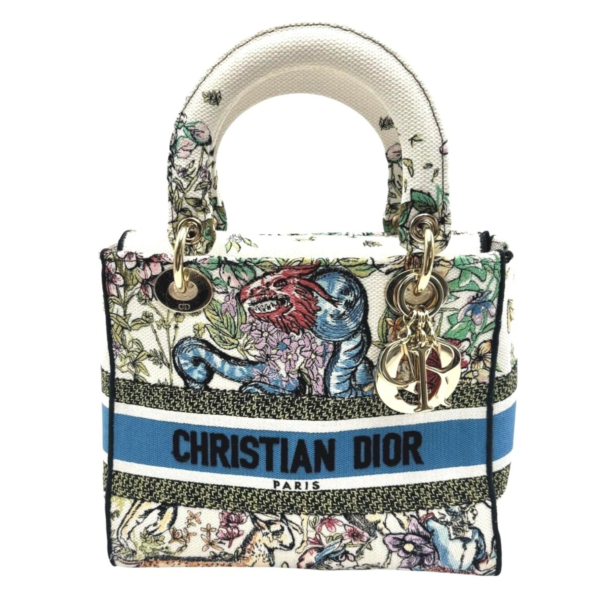 Dior Christian Dior Dior 2-way handbag, embroidered Lady canvas, multicolor Size ONE SIZE - 3 Thumbnail
