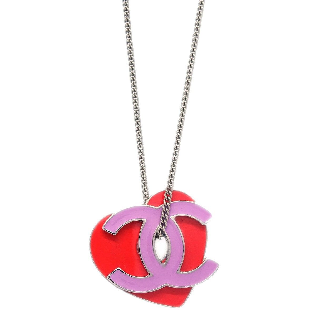 Chanel Chanel CC and Heart Pendant Necklace Metal Size ONE SIZE - 2 Thumbnail