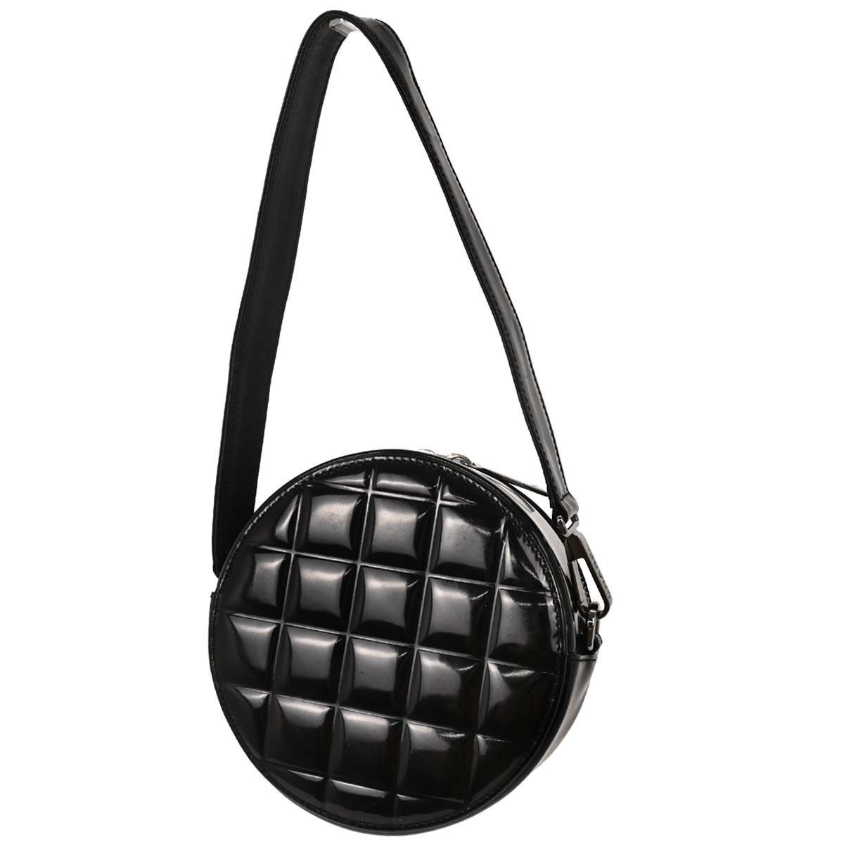 Chanel Chanel Vintage Chocolate Bar Round Shoulder Bag Quilted Patent Size ONE SIZE - 2 Thumbnail