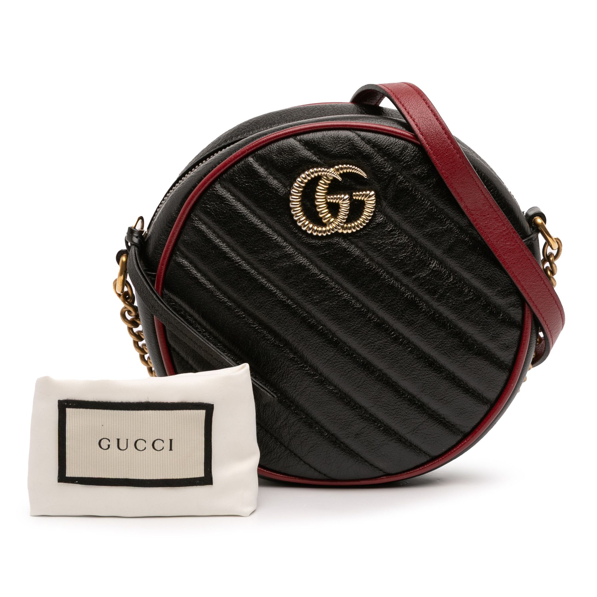 Gucci Gucci Mini GG Marmont Matelasse Leather Torchon Round Crossbody Size ONE SIZE - 12 Thumbnail