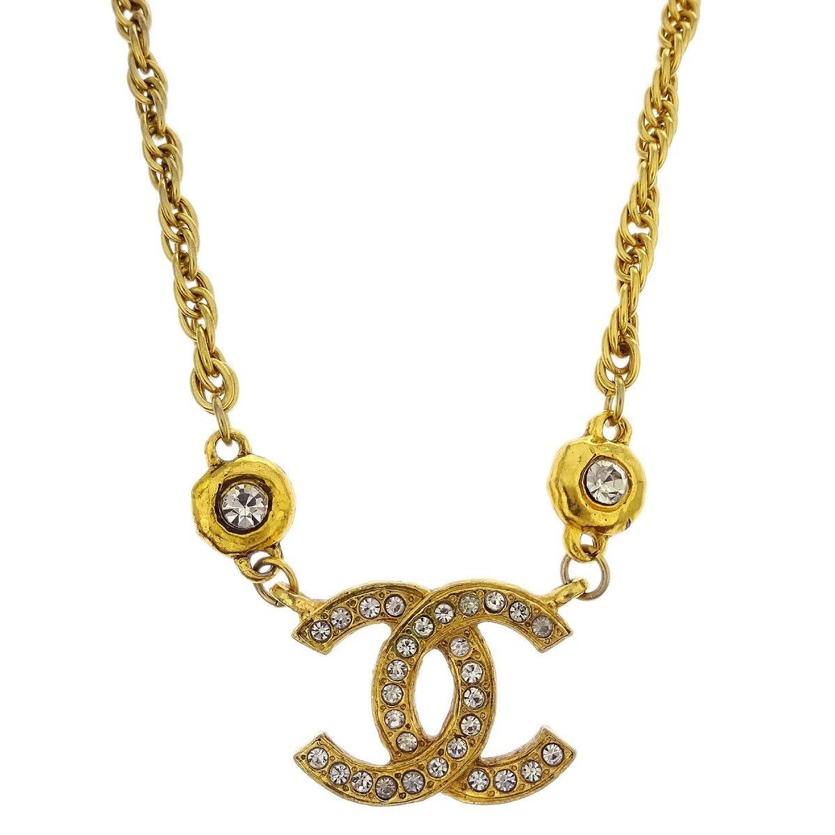 Chanel Chanel Multistrand CC Logo Necklace Metal with Crystals Size ONE SIZE - 2 Thumbnail