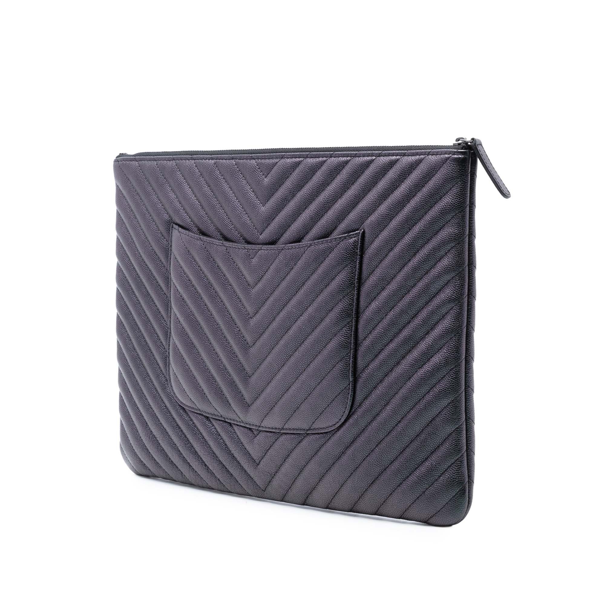 Chanel Chanel Large CC Chevron Iridescent Caviar O Case Clutch Size ONE SIZE - 2 Thumbnail
