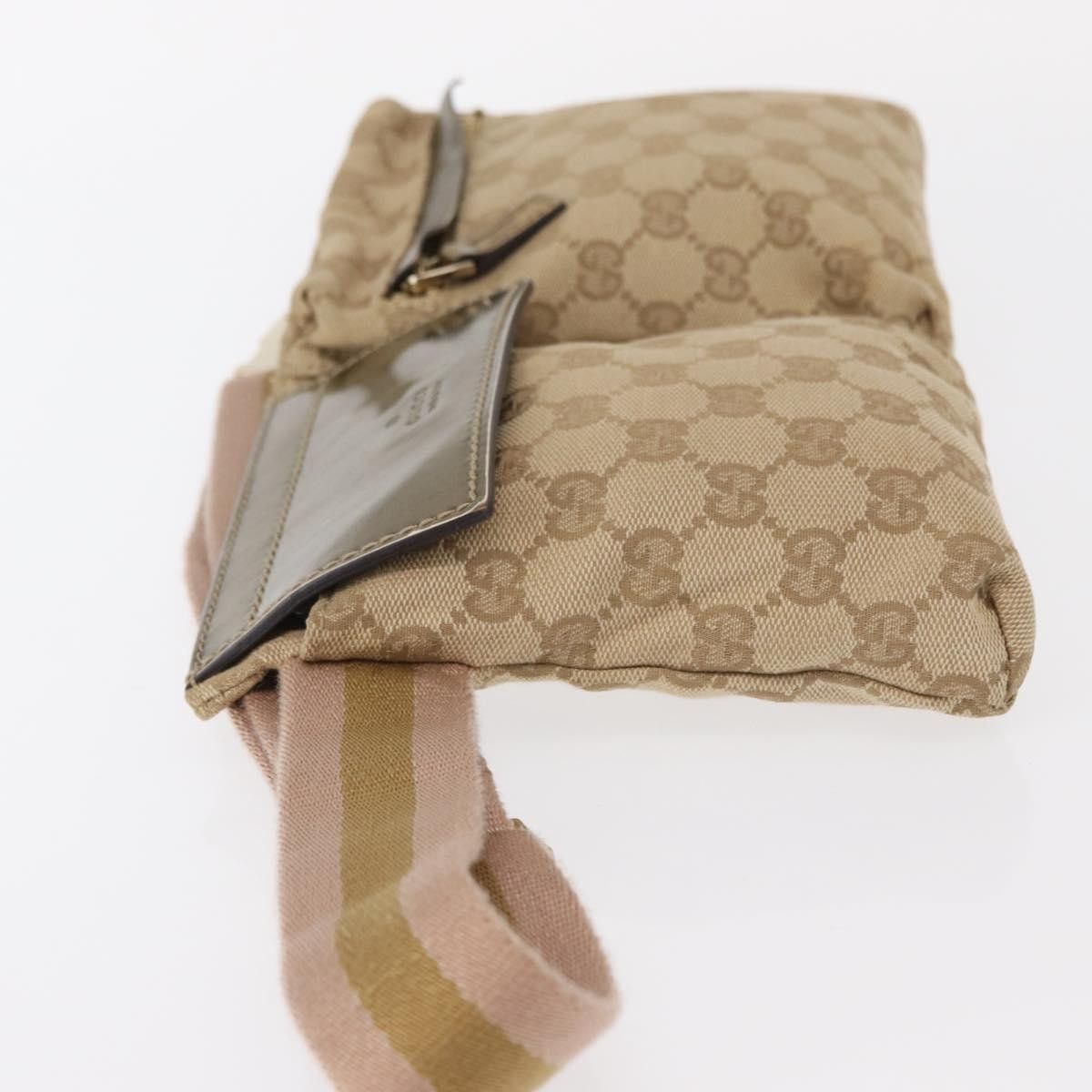 Gucci Gucci Vintage Double Belt Bag GG Canvas with Leather Size ONE SIZE - 4 Thumbnail