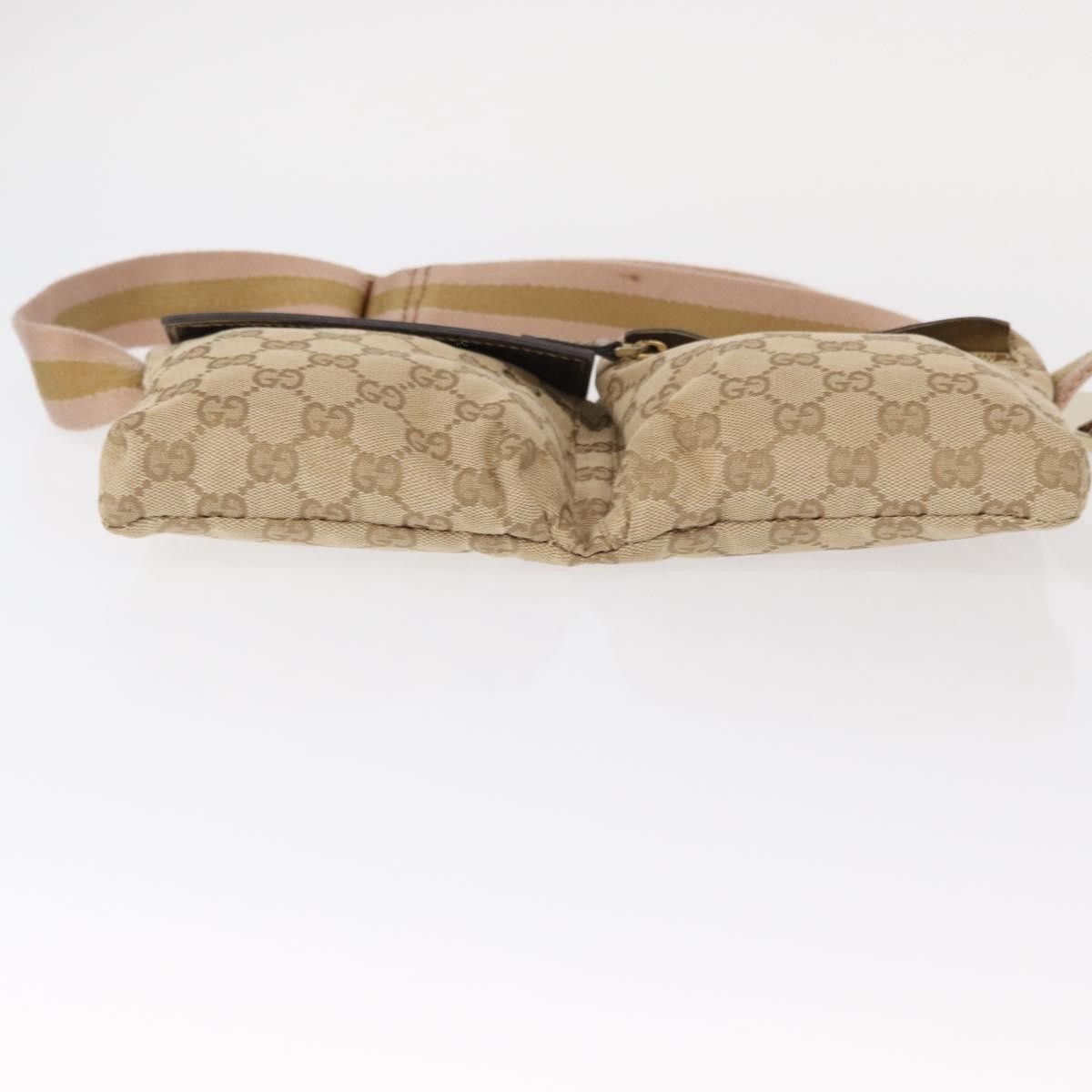Gucci Gucci Vintage Double Belt Bag GG Canvas with Leather Size ONE SIZE - 14 Thumbnail
