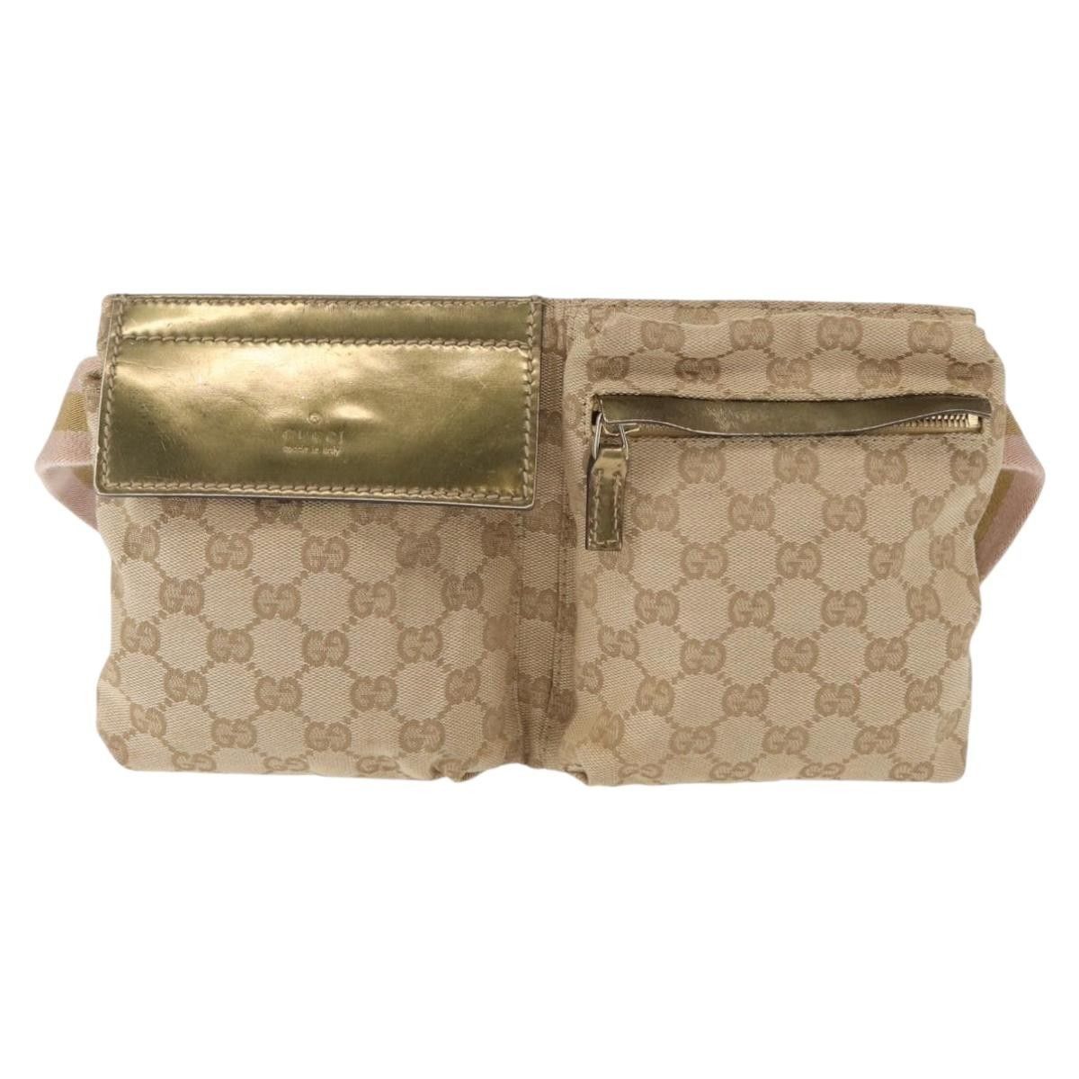 Gucci Gucci Vintage Double Belt Bag GG Canvas with Leather Size ONE SIZE - 19 Thumbnail