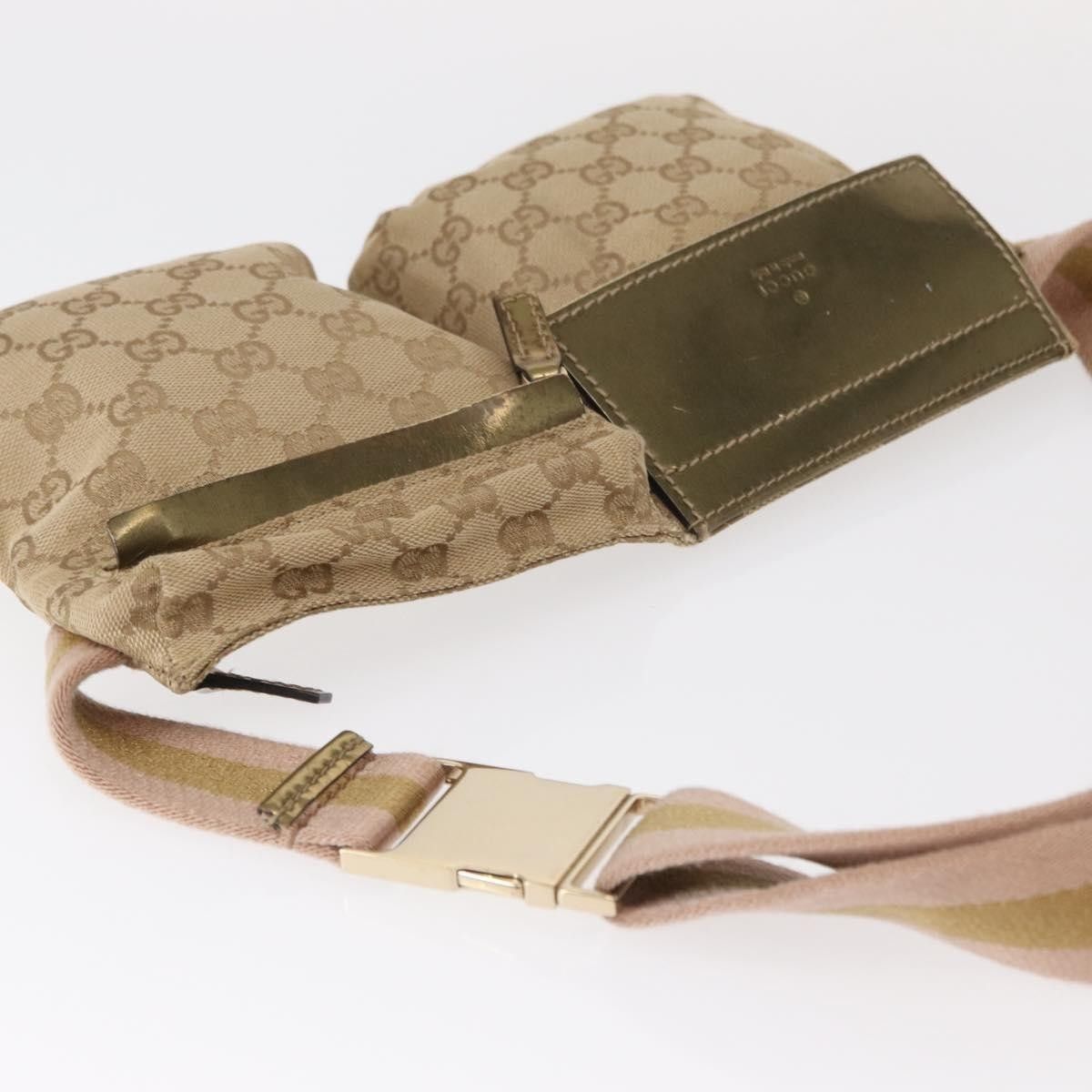 Gucci Gucci Vintage Double Belt Bag GG Canvas with Leather Size ONE SIZE - 15 Thumbnail