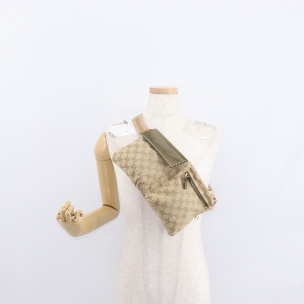 Gucci Gucci Vintage Double Belt Bag GG Canvas with Leather Size ONE SIZE - 13 Thumbnail