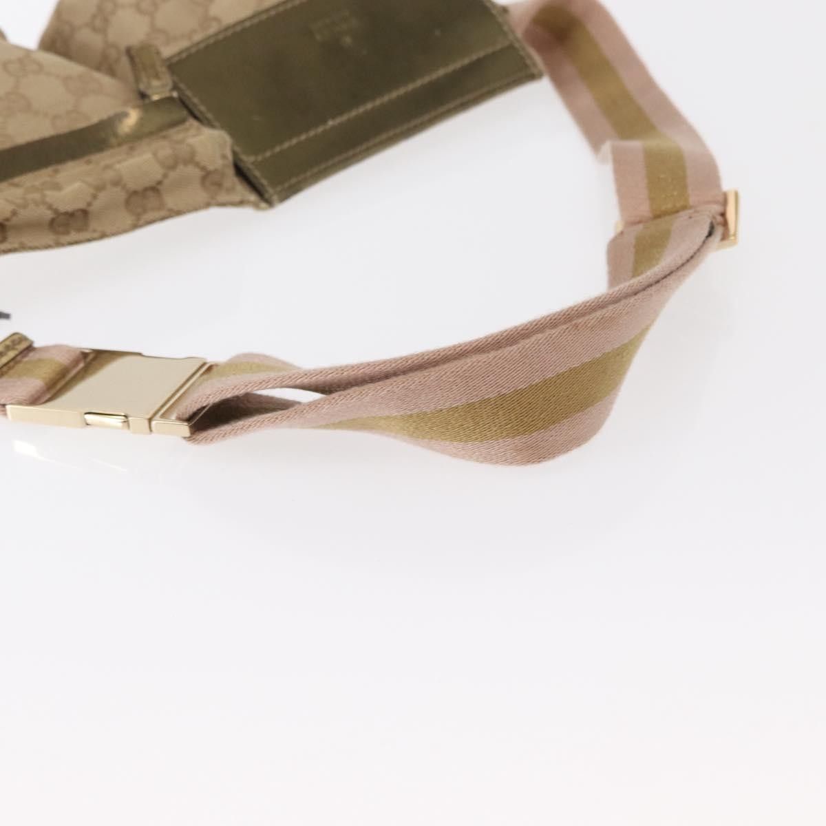 Gucci Gucci Vintage Double Belt Bag GG Canvas with Leather Size ONE SIZE - 8 Thumbnail
