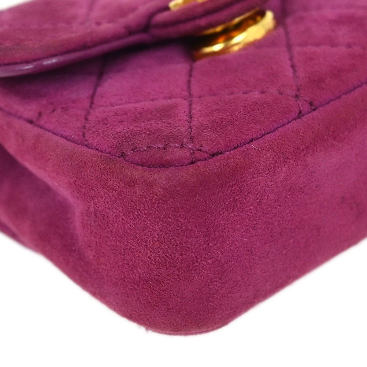 Chanel Chanel Vintage Square Classic Single Flap Bag Quilted Suede Size ONE SIZE - 5 Thumbnail