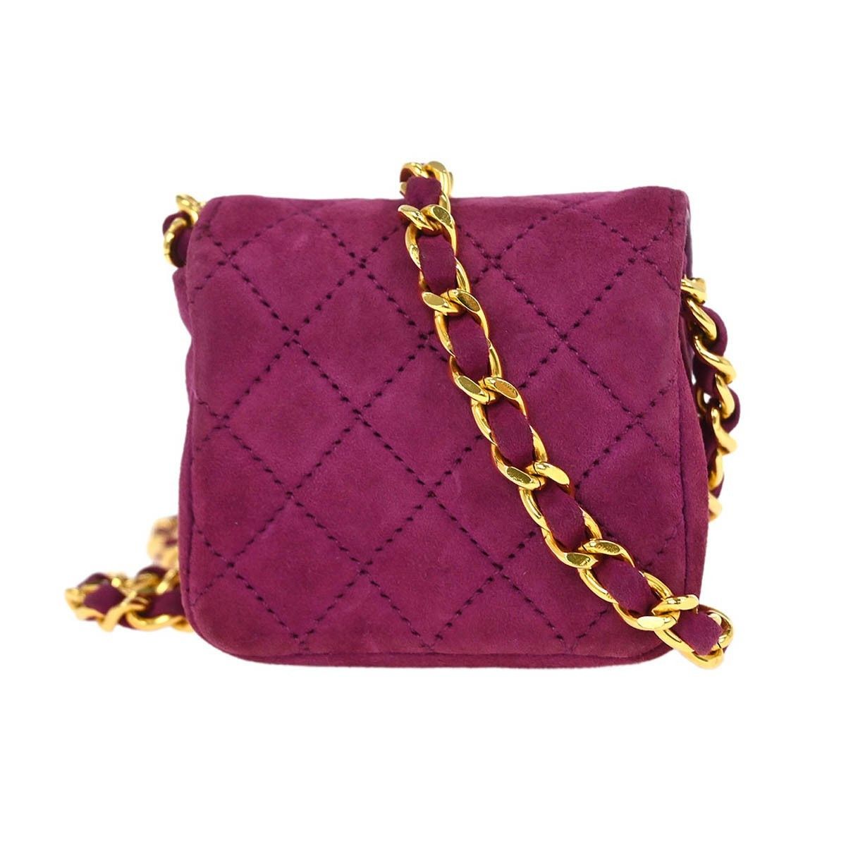 Chanel Chanel Vintage Square Classic Single Flap Bag Quilted Suede Size ONE SIZE - 2 Thumbnail