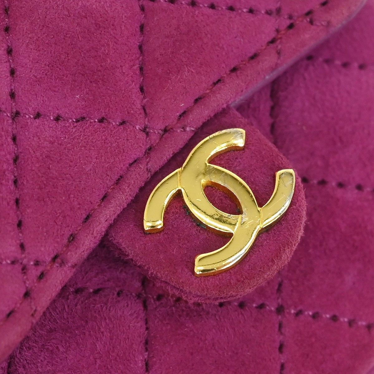 Chanel Chanel Vintage Square Classic Single Flap Bag Quilted Suede Size ONE SIZE - 7 Thumbnail