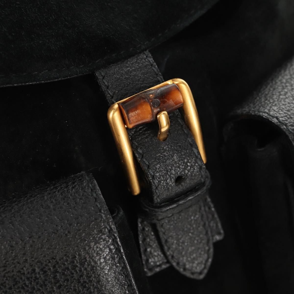 Gucci Gucci Vintage Bamboo Backpack Suede Size ONE SIZE - 23 Thumbnail