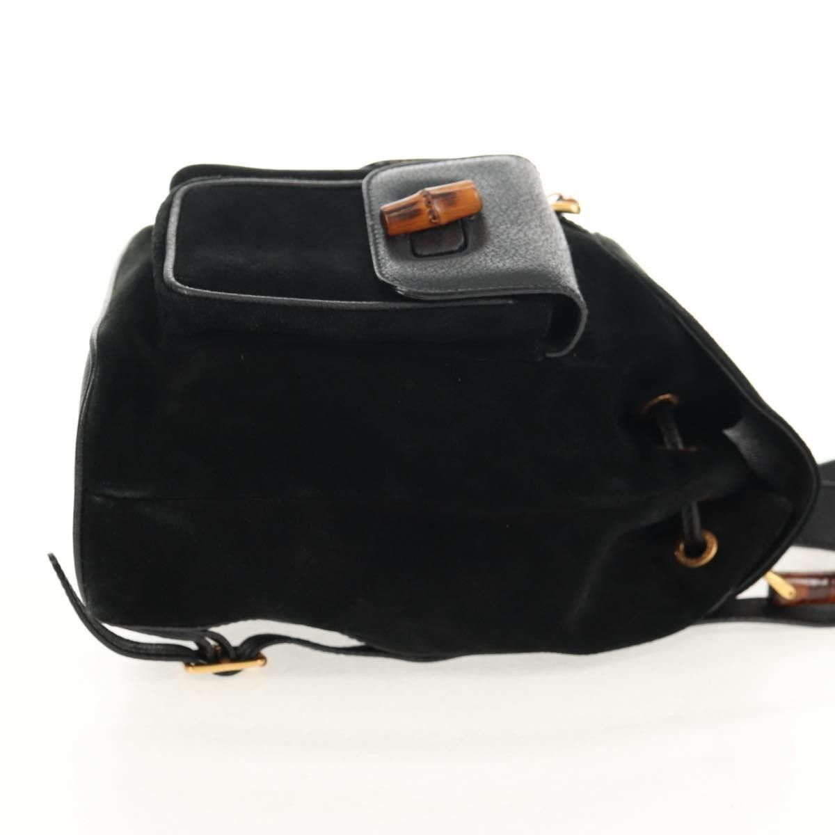 Gucci Gucci Vintage Bamboo Backpack Suede Size ONE SIZE - 4 Thumbnail