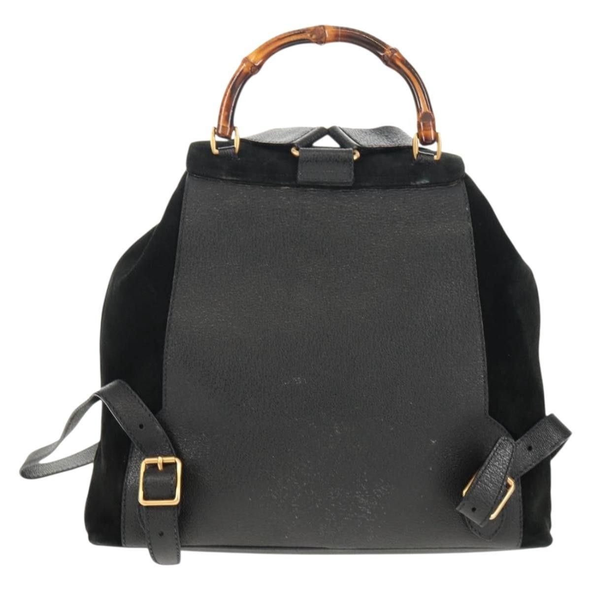 Gucci Gucci Vintage Bamboo Backpack Suede Size ONE SIZE - 2 Thumbnail