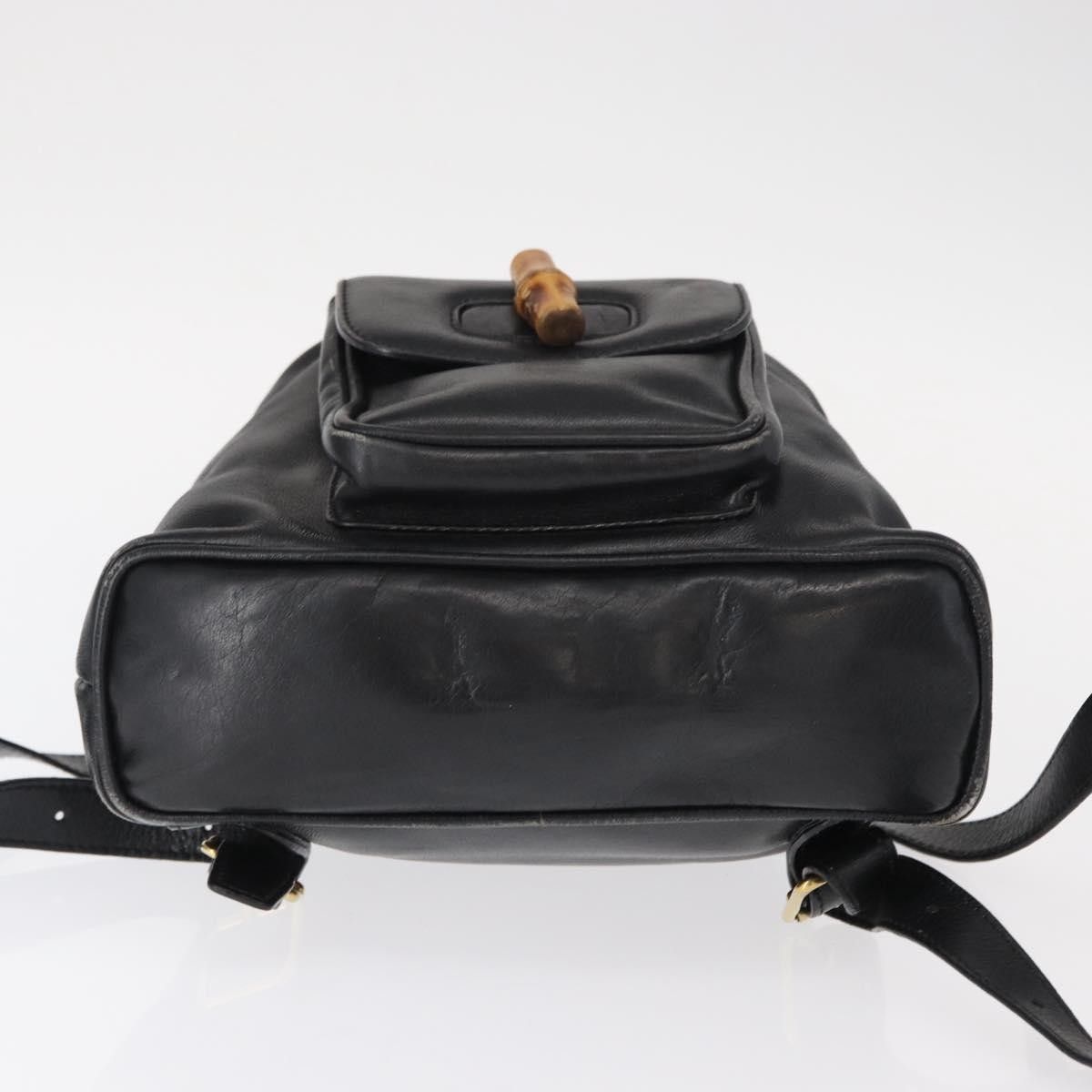 Gucci Gucci Vintage Bamboo Backpack Leather Size ONE SIZE - 14 Thumbnail