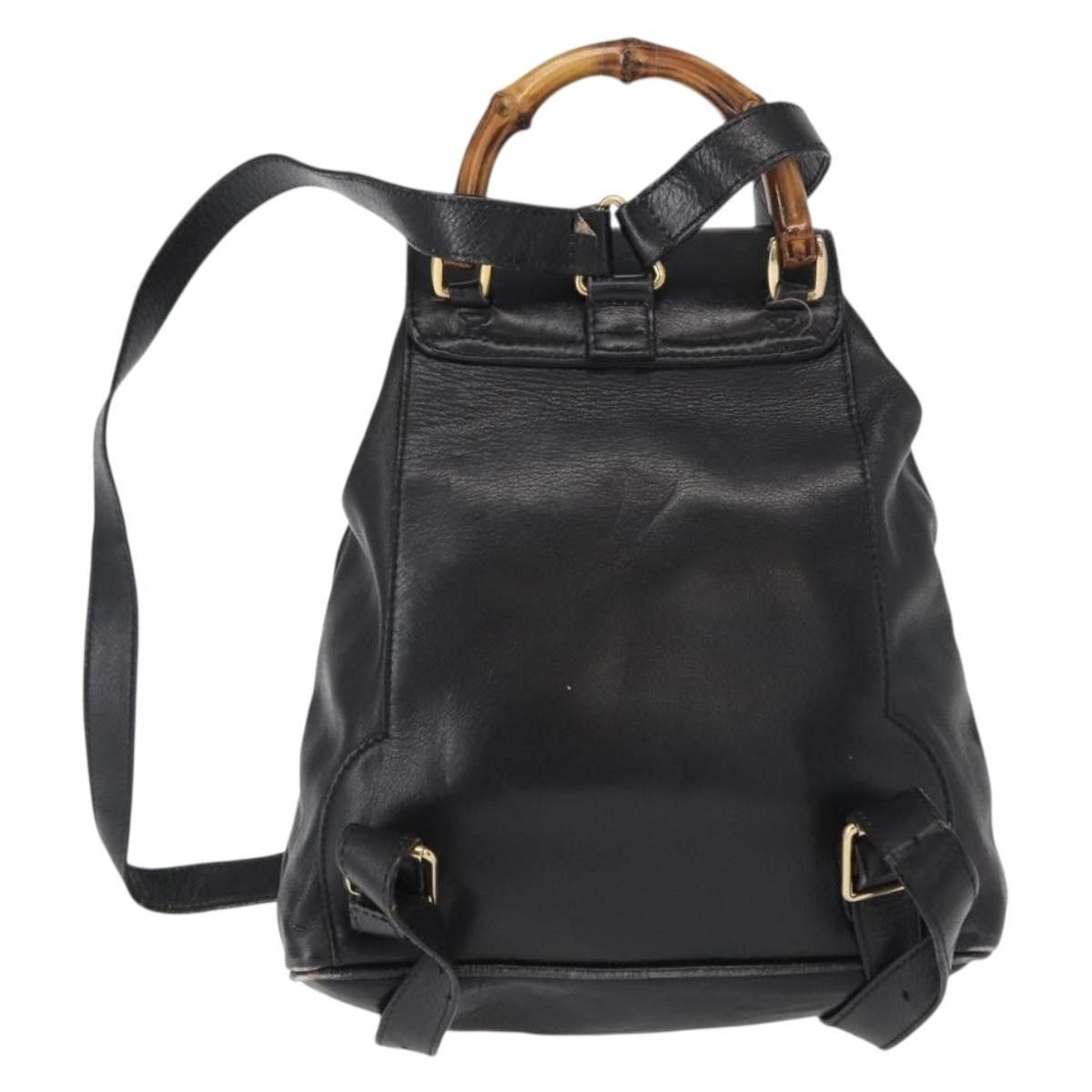 Gucci Gucci Vintage Bamboo Backpack Leather Size ONE SIZE - 2 Thumbnail
