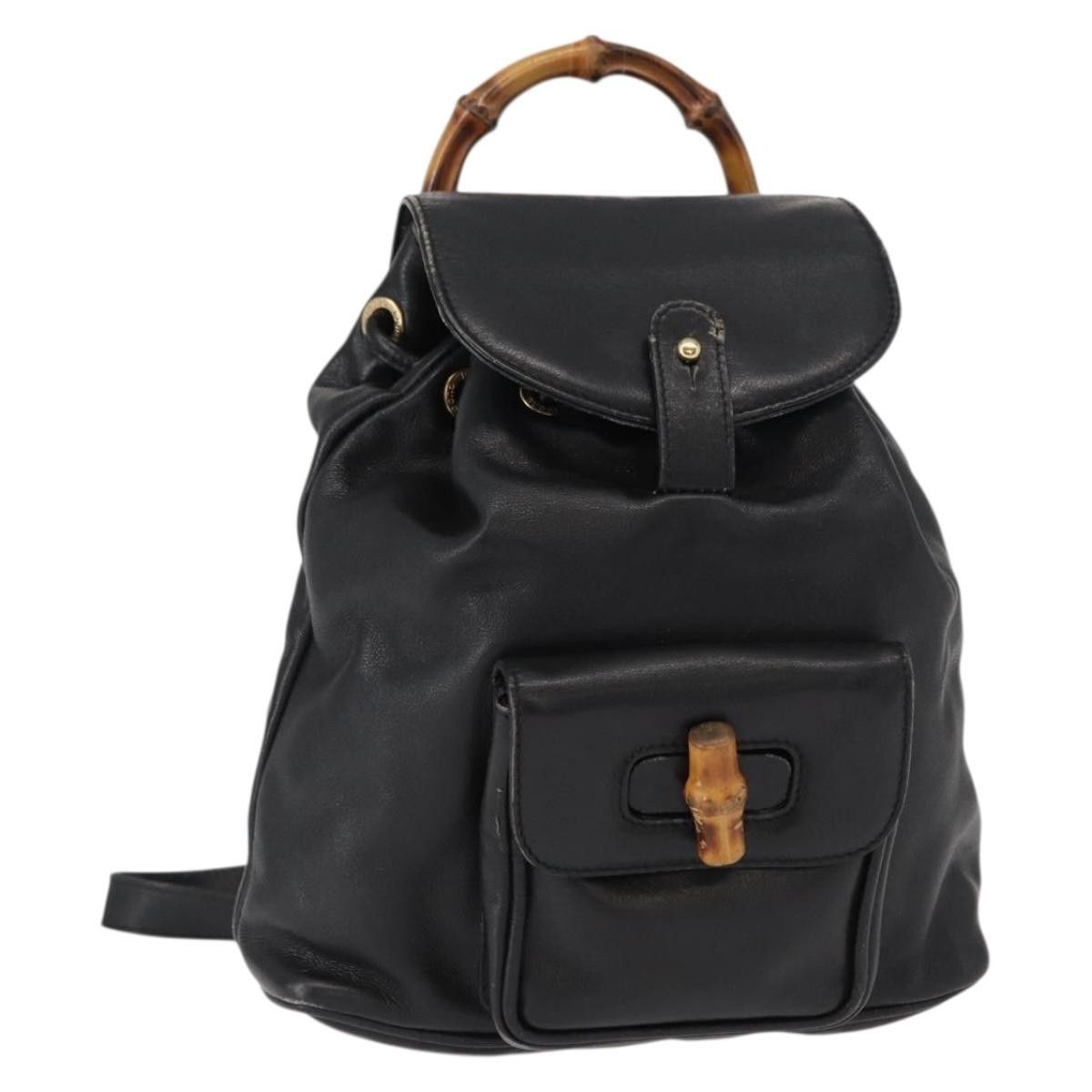 Gucci Gucci Vintage Bamboo Backpack Leather Size ONE SIZE - 19 Thumbnail