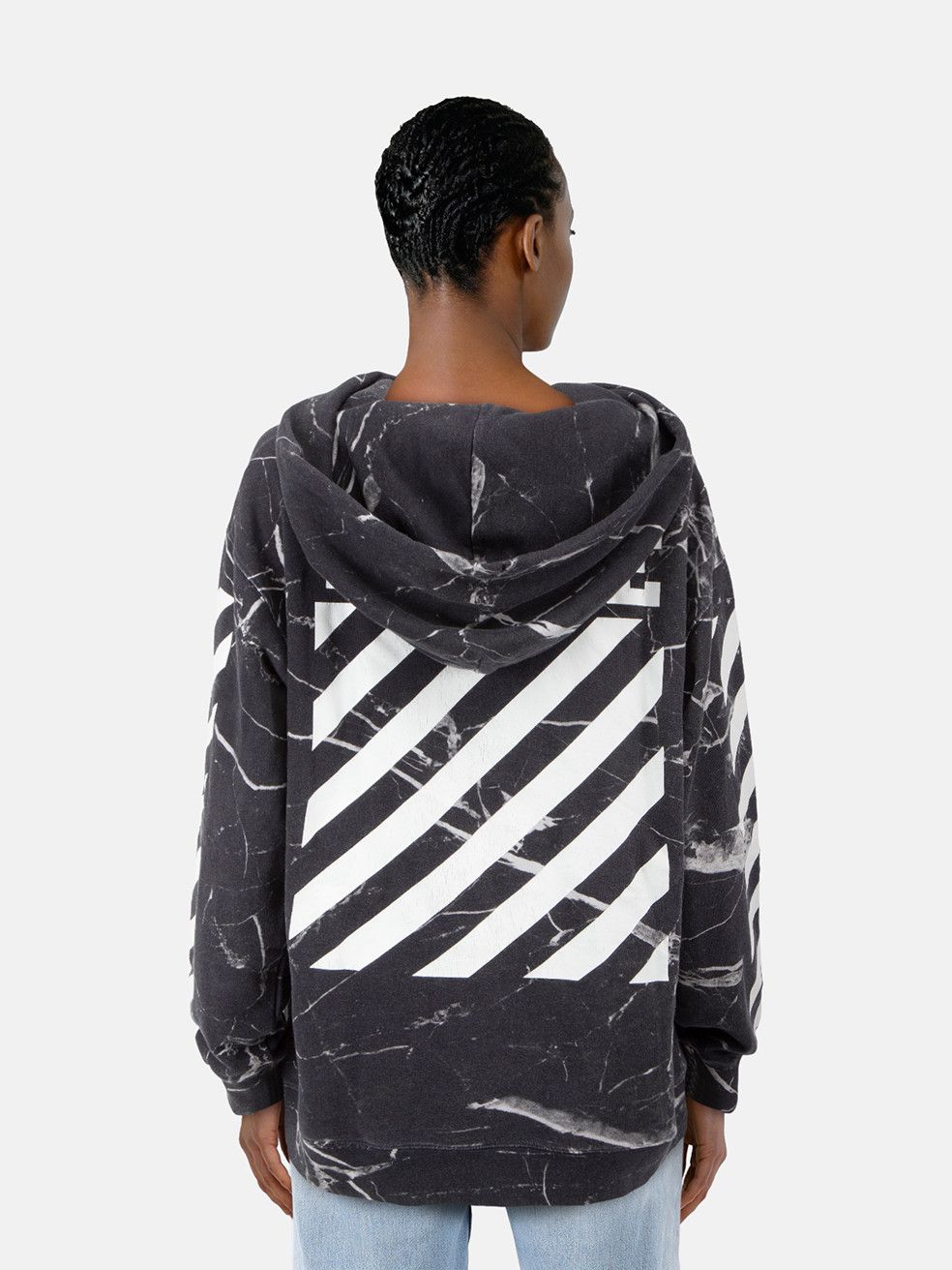 Off-White Caravaggio Marble Print Logo Hoodie Size S / US 4 / IT 40 - 2 Thumbnail