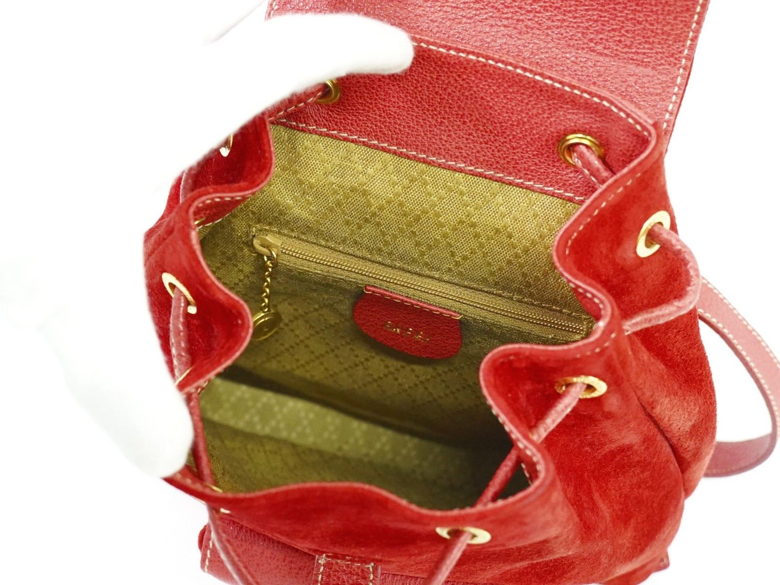 Gucci Gucci Vintage Bamboo Backpack Suede Size ONE SIZE - 3 Thumbnail