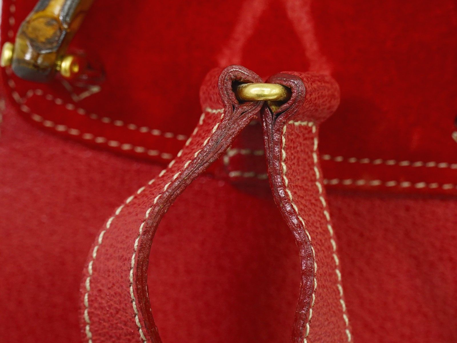 Gucci Gucci Vintage Bamboo Backpack Suede Size ONE SIZE - 12 Thumbnail