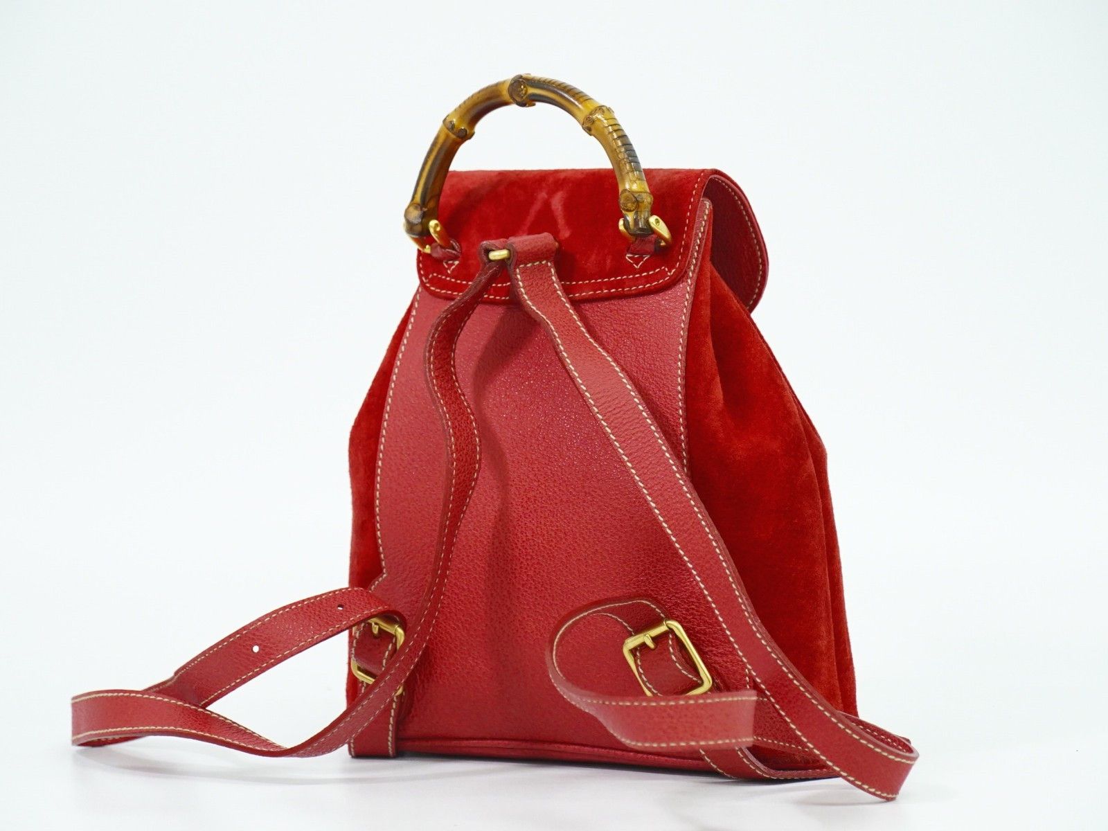 Gucci Gucci Vintage Bamboo Backpack Suede Size ONE SIZE - 2 Thumbnail